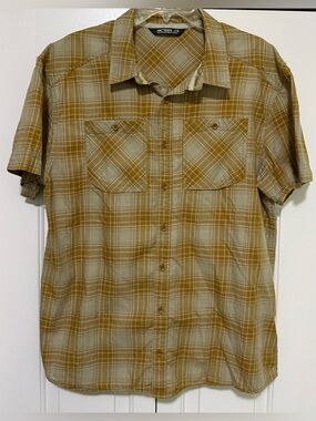 Arcteryx Tranzat SS Men’s XL Tan Brown Cotton Wool Button Up Shirt